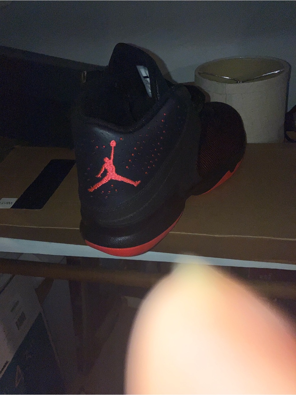 Jordan Kids Black Sneakers with Red Jumpman Accents